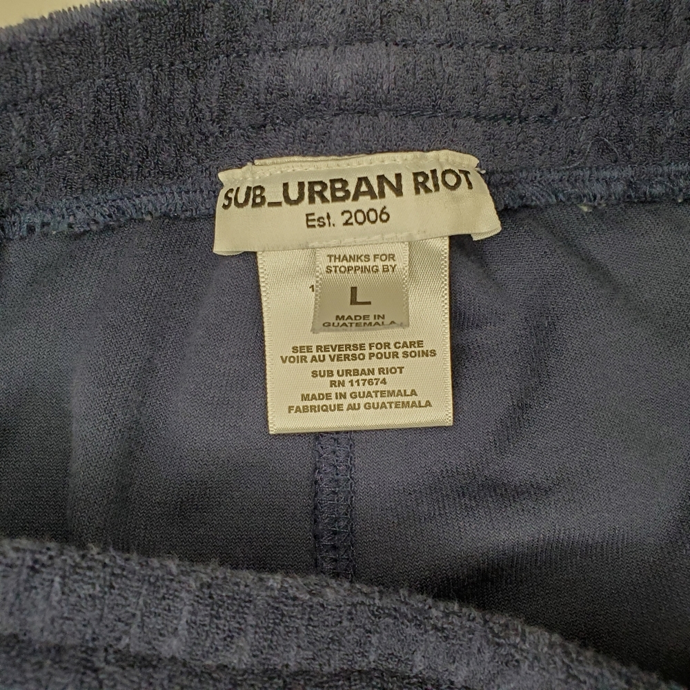 🎯 Sub_Urban Riot Women's Navy Blue Terrycloth Joggers Size Large - Picture 6 of 10